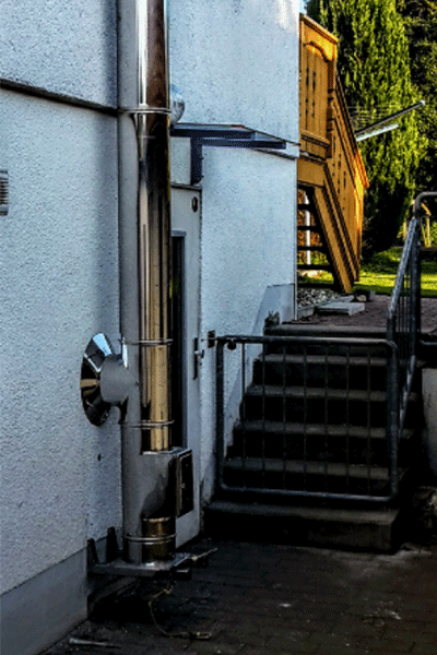 conduit de cheminée en acier inoxydable avec diamètre intérieur de 150 mm et montage mural